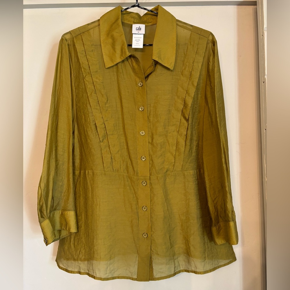 Cabi Portrait Blouse Olive Green